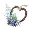Fenteer Heart Shaped Wreath Front Door Garland for Farmhouse Indoor, Blue view 3