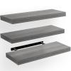 AMADA HOMEFURNISHING Floating Shelves, Wall Shelves for Bathroom/Living Room/Bedroom/Kitchen Decor, Grey Shelves with Invisible Brackets Set of 3 - AMFS07G view 1