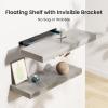 AMADA HOMEFURNISHING Floating Shelves, Wall Shelves for Bathroom/Living Room/Bedroom/Kitchen Decor, Grey Shelves with Invisible Brackets Set of 3 - AMFS07G view 4