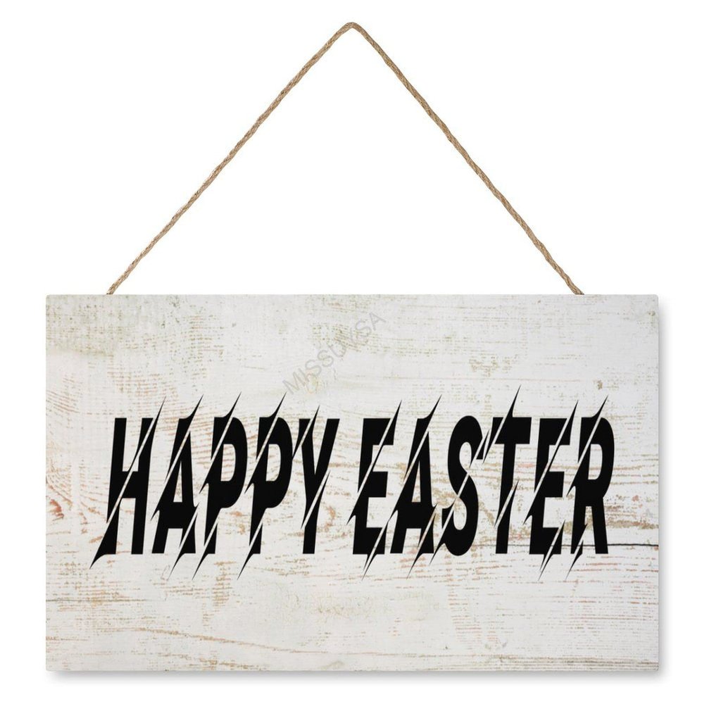 Wooden Signs, Rustic Happy Easter Sign Plaque Pianted Quote Home Decor Farmhouse Garden Outdoor Wall Art 10"x16",