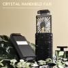 Lady Rechargeable Personal Fan with 3 Speeds, Quiet Portable Mini Cooling Desk Fan - Safe for Girls & Women - Black Rhinestones view 2