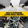 Holikme 6Pack Drill Brush Power Scrubber Cleaning Brush Extended Long Attachment Set All Purpose Drill Scrub Brushes Kit for Grout, Floor, Tub, Shower, Tile, Bathroom Black view 4