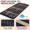 BAGSMART Hanging Jewelry Organizer Storage Roll with Hanger Metal Hooks Double-Sided Jewelry Holder for Earrings, Necklaces, Rings on Closet, Wall, Door, 1 piece, Large, Black view 2