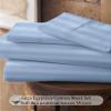 My-100%-Certified-Giza-Cotton-Pillow-Sheet, Giza Egyptian Sheet Set Split Flex Top King Size, Soft Sateen Weave Breathable, Fits Upto 12-Inch Deep Pocket - Split Head King, Light Blue Stripe view 2