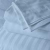 My-100%-Certified-Giza-Cotton-Pillow-Sheet, Giza Egyptian Sheet Set Split Flex Top King Size, Soft Sateen Weave Breathable, Fits Upto 12-Inch Deep Pocket - Split Head King, Light Blue Stripe view 4
