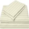 Femini Fashion Giza-Egyptian-Dreams-Set-My-Sheet-&-Pillow, 100% Giza Egyptian 1000 Thread Count Cotton, 12"-15" Deep Pockets |RV King, Ivory Stripe Color| 4-PC Sheet Set, Soft Breathable Bedsheets view 1