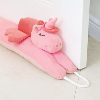 Estimber Under Door Draft Stopper Decorative Wind Stopper 36 inch for Door & Window, Weighted Animal Air Draft Stopper Snake Noise Blocker for Bottom of Door with Hanging Loops - Unicorn