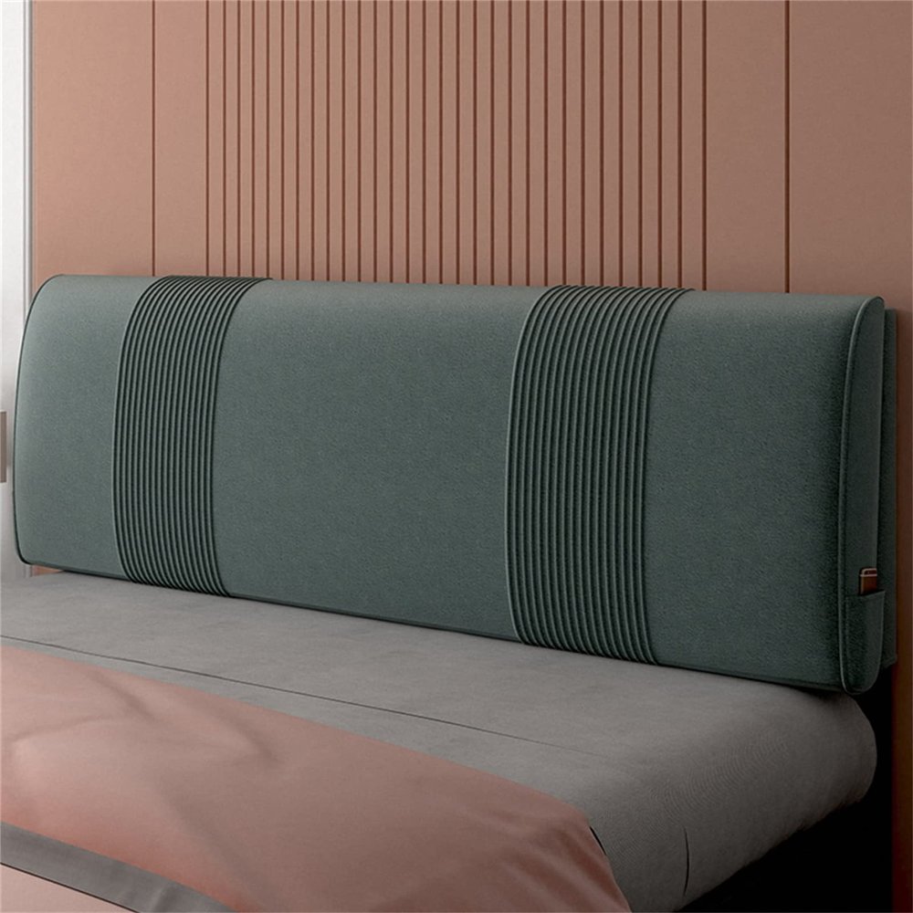 ZZYK Upholstered Headboards, Fleece Fabric Headboard Soundproof Peel and Stick Headboards for Queen Size Bed, Dorm Bed Bench Bedroom Headboard Full Size,F,No headboard 62.9"/160cm