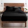 Neighbourhood Home My-100%-Certified-Giza-Cotton-Pillow-Sheet, Giza Egyptian Sheet Set King Size, Soft Sateen Weave, Breathable Fabric, Fits Upto 10-Inch Deep Pocket - King, Black view 1