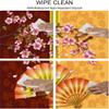 Floral Round Table Cloth, Composition of Burgeoning Sakura Blooms Japanese Garden Art, Elastic edge, Suitable for dining tables, self-service parties and camping, Fit for 44" table, Pink Marigold view 3