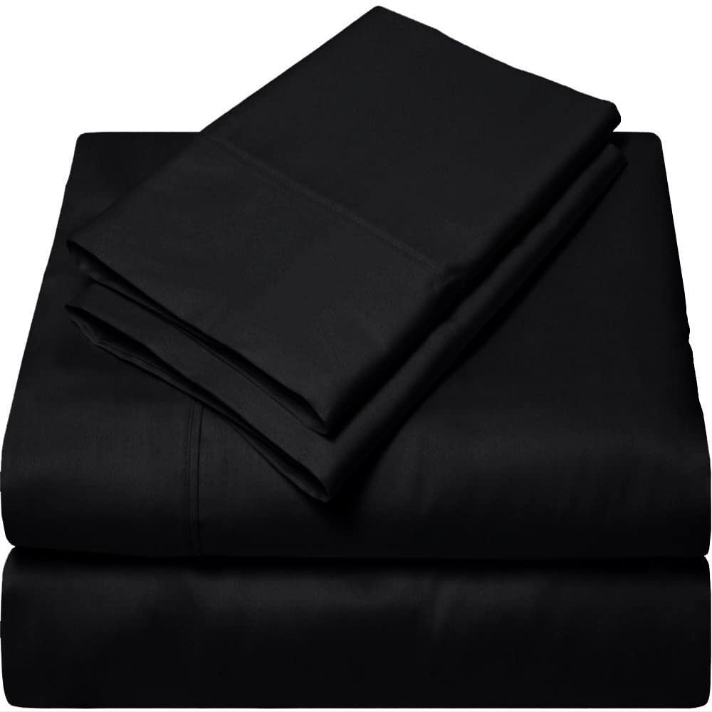 Giza-Egyptian-Dreams-Set-My-Sheet-&-Pillow, 100% Giza Egyptian 1000 Thread Count Cotton, 12"-15" Deep Pockets |RV King, Black Color| 4-PC Sheet Set, Soft Breathable Bedsheets