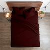 My-100%-Certified-Giza-Cotton-Pillow-Sheet, Giza Egyptian Sheet Set Split Flex Top King Size, Soft Sateen Weave, Breathable Fabric, Fits Upto 15-Inch Deep Pocket - Split Head King, Wine view 3