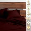 My-100%-Certified-Giza-Cotton-Pillow-Sheet, Giza Egyptian Sheet Set Split Flex Top King Size, Soft Sateen Weave, Breathable Fabric, Fits Upto 15-Inch Deep Pocket - Split Head King, Wine view 4