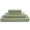Femini Fashion RV King Size Giza Egyptian Sheets Set, 100% Giza Egyptian 1000-Thread Count Cotton, 4-PC [Flat Sheet, Fitted Sheet, Pillowcases] 15 inch Deep Pockets - Sage Stripe view 1