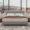 Allewie Queen Bed Frame with Upholstered Adjustable Headboard, Platform Bed with Wood Slats, Heavy Duty Mattress Foundation, No Box Spring Needed, Easy Assembly, Light Grey view 1