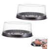 10pcs Plastic Disposable Cake Containers Carriers with Clear Lids and Boards,Clear Cake Box Round Disposable Cupcake Containers Cake Platter with Cover for Birthday Wedding Mooncake 8inch view 1