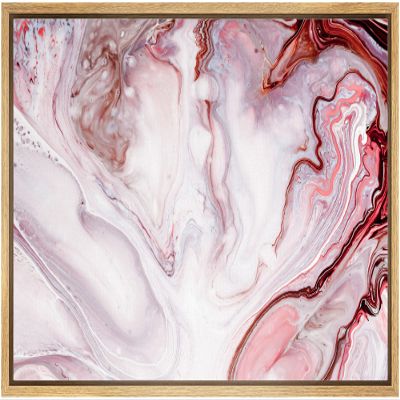 NWT Framed Canvas Print Wall Art Red & Pink Crystal Gemstone Display Geometric Shapes Digital Art Modern Art Alternative Closeup Dramatic Duotone for Living Room, Bedroom, Office - 16"x24" Natural