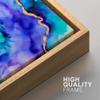 NWT Framed Canvas Print Wall Art Teal, Purple & Gold Watercolor Waves Abstract Shapes Illustrations Modern Art Contemporary Colorful Ultra for Living Room, Bedroom, Office - 16"x24" Natural view 4