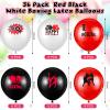 Vinsot 36 Pack Boxing Party Balloons, Black White Red Sports Theme Latex Balloons for Boxing Fight Sports Birthday Party Decorations Supplies view 2