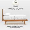 1000 Thread Count Softest 100% Egyptian Cotton California King Sheet Set, 4-Piece [Flat Sheet, Fitted Sheet, Pillowcases] Hotel Quality Cotton Bedding, 16'' Deep Pocket, Sateen Weave - Ivory view 3