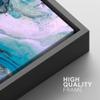 NWT Framed Canvas Print Wall Art Pink & Blue Swirling Marble Style Display Geometric Shapes Digital Art Modern Alternative Closeup Dramatic Duotone for Living Room, Bedroom, Office - 16"x24" Black view 4