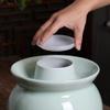 QPZK Traditional Chinese Porcelain Pickle Jar, Jingdezhen Ceramic Fermentation Crock Pickling Pot,Fermenting Jar with Water Seal Airlock Lid Stoneware Fermenter for Kimch L view 3