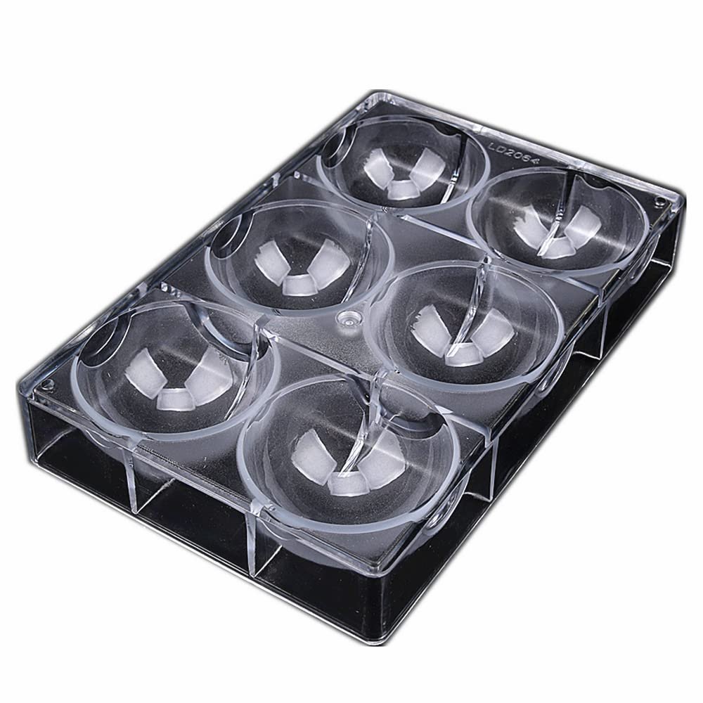 1.2cm to 10cm Diameter Various Size Half Ball Shape Hard Polycarbonate Chocolate Mold Candy Making Fondant Sugarcraft DIY Bakery (8cm Diameter Mold)