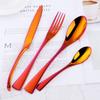 16 Piece Red Silverware Set Service for 4, TWEE Stainless Steel Flatware Cutlery Set, Durable for Home Kitchen Restaurant Hotel Eating Utensils Tableware Set,Dishwasher Safe view 1