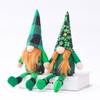 2 Pack St.Patrick's Day Irish Gnome Decorations Irish gnome Plush Elf Doll Faceless Elderly Lucky Shamrock Ornament for Home Holiday Decoration Ornaments Easter Summer (Irish Gnome C) view 2