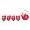 Ceramic Tea Pot Set Household Tea Pot and Cup Set Chinese Style Wedding Red Teaware Gifts A Pot of Eight Cups view 1