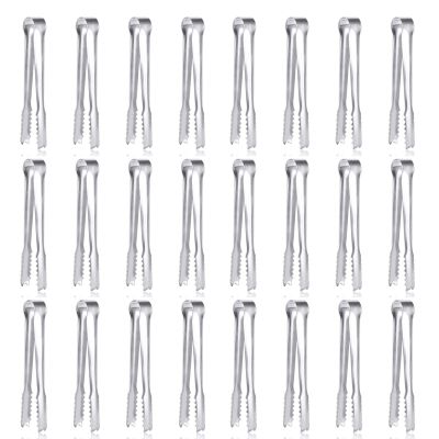 24 Pack Premium Small Serving Tongs,Dmoera Mini Stainless Steel Appetizer Tongs, 5 Inch(12.7cm)