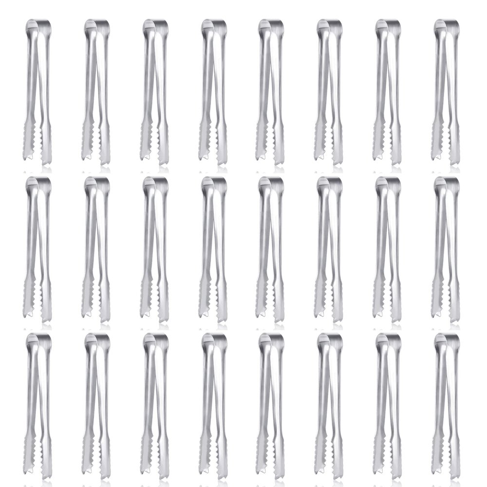 24 Pack Premium Small Serving Tongs,Dmoera Mini Stainless Steel Appetizer Tongs, 5 Inch(12.7cm)