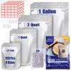 120 Mylar Bags for Food Storage with Oxygen Absorbers 300cc, 8 Mil 1Gallon 10"x14", 7.5"x11.5", 6"x9", 4.3"x6.3" Stand-Up Zipper Resealable Bags & Heat Sealable Food Storage Bags + Labels view 1
