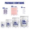 120 Mylar Bags for Food Storage with Oxygen Absorbers 300cc, 8 Mil 1Gallon 10"x14", 7.5"x11.5", 6"x9", 4.3"x6.3" Stand-Up Zipper Resealable Bags & Heat Sealable Food Storage Bags + Labels view 2