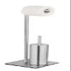 WENKO Recco Free-Standing Toilet Brush Set, WC Brush and Toilet roll Holder Made of Satin-Finish Stainless Steel on a Heavy Base Plate, incl. WC Brush Set with Silicone Brush Head, 20 x 71.5 x 20 cm view 1