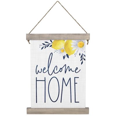 Simply Said Hanging Canvas, Welcome Home -Rustic Natural Wood Framed Art 19 x 3 in HC1197A