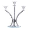 (D) Judaica Crystal Candelabra with Stones 3 Arms 14.17" (Silver Gemstones) view 1