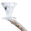 (D) Judaica Crystal Candelabra with Stones 3 Arms 14.17" (Silver Gold Gemstones) view 2