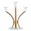 (D) Judaica Crystal Candelabra with Stones 3 Arms 14.17" (Gold Gemstones) view 1