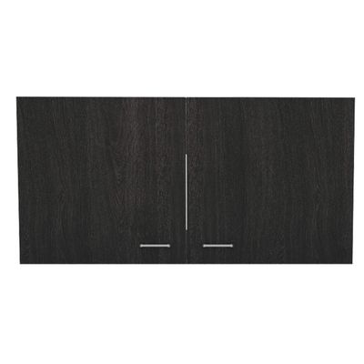 DEPOT E-SHOP Salento Wall Double Door Cabinet with Two Shelves, 19" H, Carbon Espresso/White, Kitchen