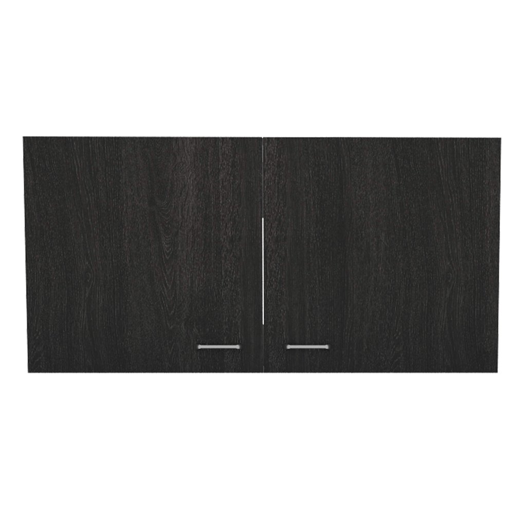 DEPOT E-SHOP Salento Wall Double Door Cabinet with Two Shelves, 19" H, Carbon Espresso/White, Kitchen