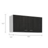 DEPOT E-SHOP Salento Wall Double Door Cabinet with Two Shelves, 19" H, Carbon Espresso/White, Kitchen view 2