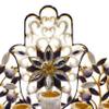 Low Chanukah Menorah Enamel on Pewter with Genuine Austrian Crystals Floral Design (Purple) view 3