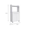 Kitchen Cart 49" H, 2 Door Cabinet, 1 Open Shelf, 2 Interior Shelves, White view 3