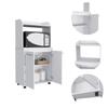 Kitchen Cart 49" H, 2 Door Cabinet, 1 Open Shelf, 2 Interior Shelves, White view 4