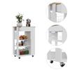 Rosemont Kitchen Cart, 2 Open Shelves, 4 Casters, 1 Drawer, White/Light Oak view 2