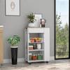 Rosemont Kitchen Cart, 2 Open Shelves, 4 Casters, 1 Drawer, White/Light Oak view 4