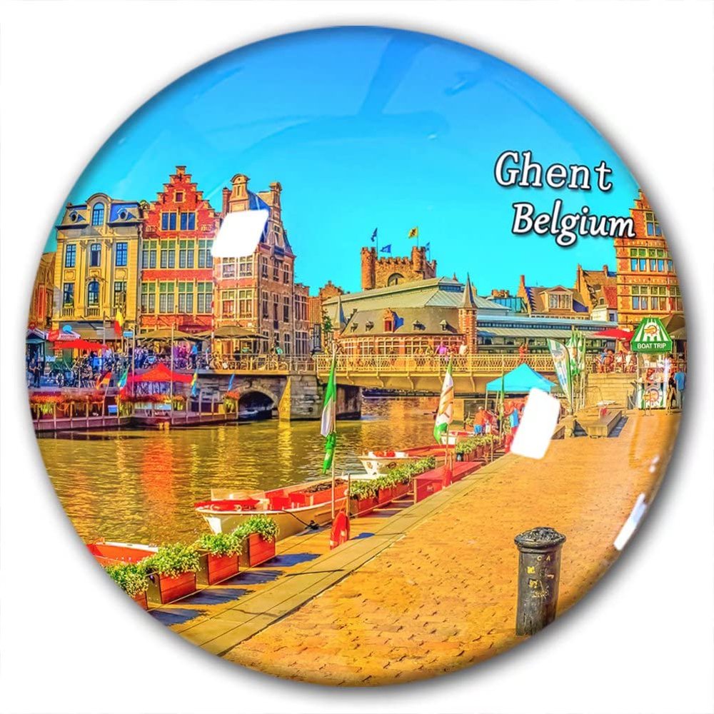 Belgium Ghent Fridge Magnet Refrigerator Stickers Decorative Magnet Travel Souvenir Crystal Glass