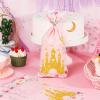Leinuosen 100 Pcs Princess Theme Cellophane Treat Bags with Ties Castle Floral Fairy Princess Party Favor Bags Pink Plastic Candy Bags Cookie Bags Favor Gift Bag for Birthday Party Supplies view 3