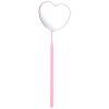 FOMIYES Heart Shaped Eyelash Check Mirror Stainless Steel Handheld Pink view 1